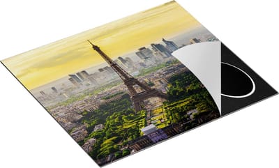 Chefcare Inductie Beschermer Skyline van Parijs met de Eiffeltoren - 60x50 cm - Afdekplaat Inductie - Kookplaat Beschermer - Inductie Mat