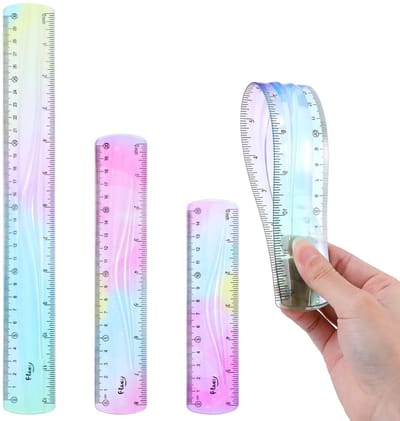 Dailygoods- Liniaal 30 cm - Flexibele/Kleur Transparante Liniaal - Onbreekbaar Plastic - Buigbare Liniaal - Kinderliniaal - Voor School/Kantoor - Meetlat