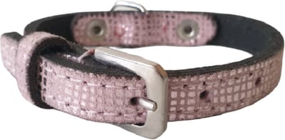 ALOKÉ Hondenhalsband / Halsband (01673CELL) - Leder - Shiny Rose - XXS - Nekomvang: 13,5 - 17,5 cm (GELIEVE ALVORENS BESTELLEN OPMETEN)