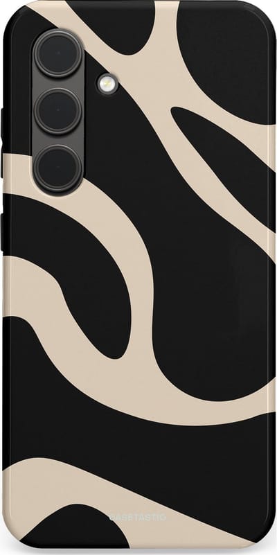 Casetastic hoesje geschikt voor Samsung Galaxy S24 - Dubbellaagse bescherming - Zwart Zand Organische Golven - Fashion Case - Zwart Zand