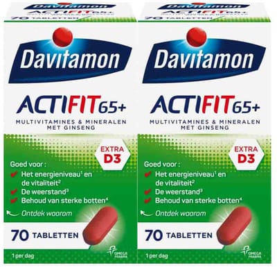 Davitamon Actifit 65+ - 2 x 70 tabletten - Voordeelverpakking