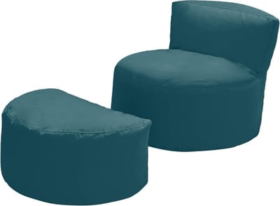 Kinderzitzakstoel met voetenbank | Binnen Buiten Woonkamer Gaming Zitzak | Waterbestendig peutermeubilair met lage rugleuning | Ergonomisch ontwerp lichaamsondersteuning (Marokko blauw)