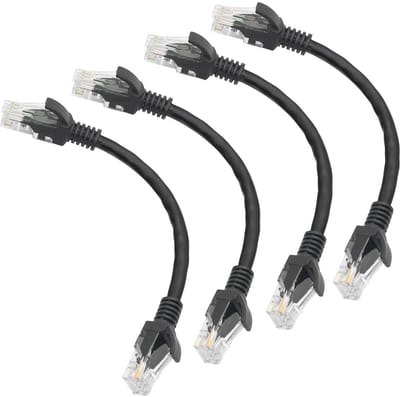 Cat6 Ethernet Patchkabel 0,2 m - High Speed LAN Kabel met RJ45 Aansluitingen (4-pack)