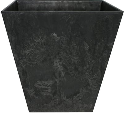 Ter Steege Bloempot - vierkant - gerecycled kunststof - zwart - D35xH35 cm - plantenpot