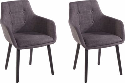 Bradford-Eetkamerstoelen - Set van 2 - Antraciet