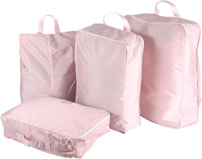 Ruimtebesparende Inpakzakken voor Koffers - 4-delige Set voor Kleding, Ondergoed en Schoenen - Ideaal voor Reizen en Organisatie