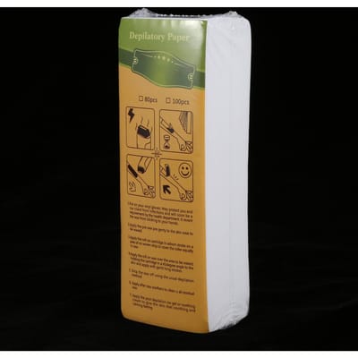 Sachet de 100 feuilles Papier dépilatoire non tissé pour épilateur pour l'épilation des jambes, des bras et des aisselles white
