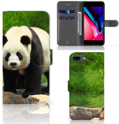 Apple iPhone 7 Plus | 8 Plus Telefoonhoesje met Pasjes Panda