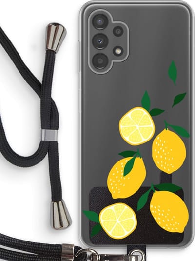 Case Company® - Hoesje met koord geschikt voor Samsung Galaxy A13 4G hoesje met Koord - You're my lemon - Telefoonhoesje met Zwart Koord - Bescherming aan alle Kanten en Over de Schermrand