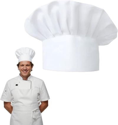 Verstelbare Unisex Chef Hats voor Koks, Poly Cotton Hoofdbedekking voor Keuken en Restaurant (56-60cm)