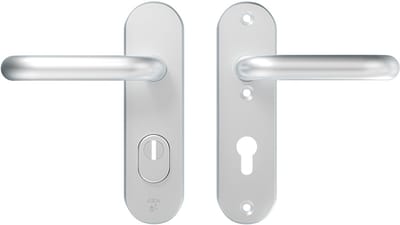 AXA Veiligheids Deurbeslag set - Oval Plus - Deurkruk Aluminium - Knop/Kruk - SKG3 - PC72 met kerntrekbeveiliging