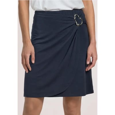 Kniehoge rok met wikkel-look