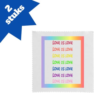 Akyol - lgbtq cadeau - brillendoekjes - Lgbt - queer - met opdruk - lgbt - love is love - pride month - lgbtq vlag - gay pride - met tekst - opdruk - leuke pride spullen - verjaardag - cadeau - gift - 17,8 bij 17,8 cm - 2 stuks