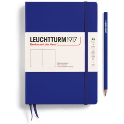Leuchtturm1917 notitieboek, hardcover, medium a5, blanco, ink blauw