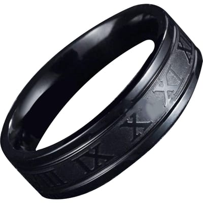 Bague en Acier Titane Noir Façonné Bague Simple à Chiffres pour Homme Usage Quotidien Diamètre 0,7in gray