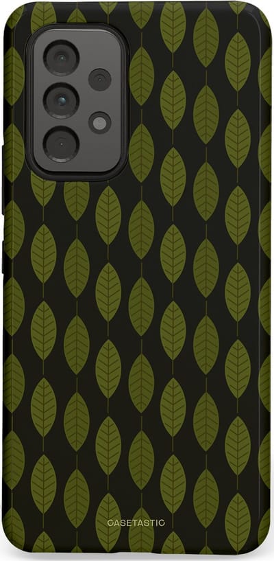 Casetastic hoesje geschikt voor Samsung Galaxy A53 (2022) 5G - Dubbellaagse bescherming - Donkergroene Bladerendek - Fashion Case - Zwart Donkergroen