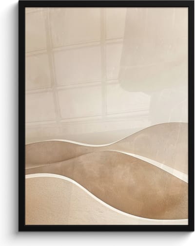 Poster in lijst - Fotolijst 60x80 cm - Posters - Beige - Natuur - Abstract - Modern - Posterlijst zwart - Decoratie - Wanddecoratie woonkamer - Muurdecoratie slaapkamer