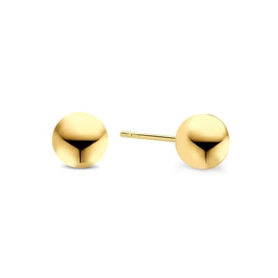 New Bling 9NBG-0383 Gouden Oorknopjes - Dames - Bolletje - Glad - 5 mm Doorsnee - 14 Karaat - Goud