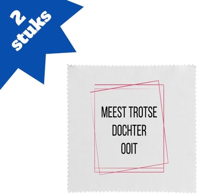 Akyol - meest trotse dochter ooit brillendoekjes - Dochter - trotse dochter - verjaardagscadeau - verjaardag - cadeau - cadeautje voor dochter - dochter artikelen - kado - geschenk - gift - 17,8 bij 17,8 cm - 2 stuks
