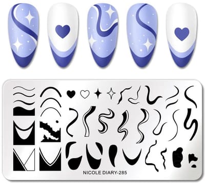 Frezarkowo Nicole Diary-285 - Nail Art Stempelplaat - French - Strepen - Patronen