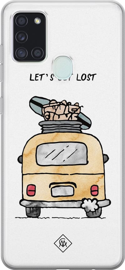 Casimoda® hoesje - Geschikt voor Samsung A21s - Let's Get Lost - Backcover - Siliconen/TPU - Roze