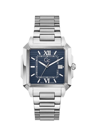 Gc Gc Squarecut Metal Analoog Quartzhorloge Zilverkleurig Kast Gemaakt Van 100% Roestvrij Staal En Een Armband Van 100% Roestvrij Staal 41 Z74001G4, Z74003G7, Z74004G9