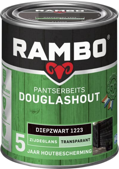 Rambo Pantserbeits Douglashout - Zijdeglans - Transparant - Diepzwart - 750ml