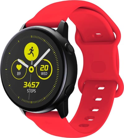 Cadorabo Silicone bandje 20mm geschikt voor Samsung Galaxy Watch 42mm / 3 / 4 / 5 / Sport in ROOD - Vervangingsmanchet geschikt voor Huawei Watch 2 geschikt voor Nokia Steel geschikt voor LG Watch Sport enz.