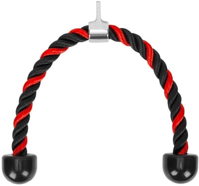 Dailygoods - Nylon tricepstouw - Krachtstation - Antislipgreep - Rood, Blauw, Zwart - Fitnessaccessoires - Tricepstouw voor optimale training - 90 cm