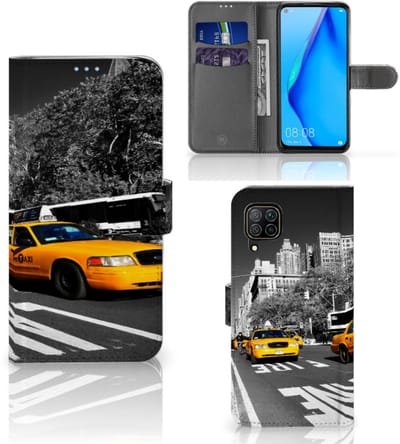 Huawei P40 Lite Flip Cover New York Taxi