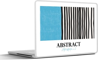 Laptop sticker - 13.3 inch - Blauw - Design - Zwart - Wit - 31x22,5cm - Laptopstickers - Laptop skin - Cover