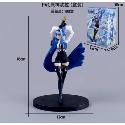 18CM Anime Game Genshin Impact Eula Lawrence Figuur Schattig Cool Anime Model Speelgoed Cadeaus Collectie Actiefiguur Ornamenten PVC WITH box blue