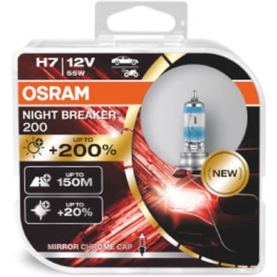 Ams-Osram Lamp Halogeen OSRAM H7 Night Breaker 200 12V/55W, 2 Stuk