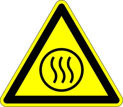 Hete inhoud waarschuwingssticker, W079 25 mm - 10 stuks per kaart