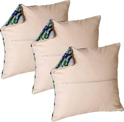 Thea Gouverneur - Set van 3 Kussenruggen met Rits - Beige - Ecru - katoen - Geschikt voor alle kussens tot 40x40 CM - DIY - 23.59993