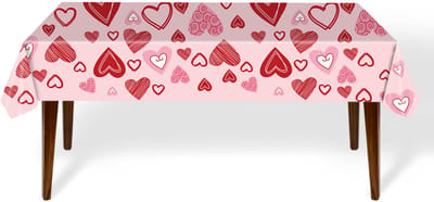 LUQ – Tafelkleed Roze Hartjes – Pink-Wit – Luxe Romantische Valentijn Decoratie – Valentine Versiering – Instant Vibes