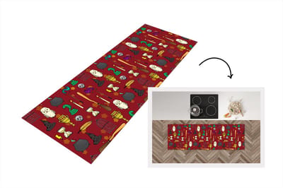 Keukenloper - Loper keuken - Tiener - Uil - Slang - Patronen - 150x50 cm - Keukenloper vinyl