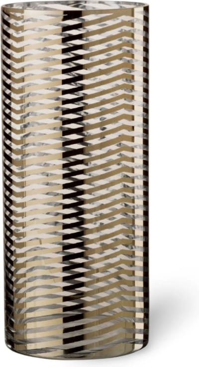 Windlicht Modern Goud Glas Gestreept 28 cm