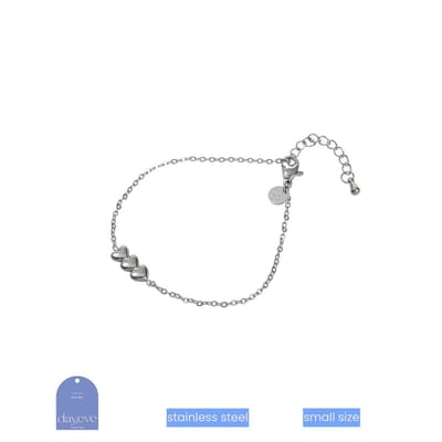 Go Dutch Label Armband (Sieraad) Kinderen - Smalle Pols - Triple Hearts Zilver