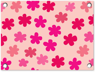 Tuinposter 40x30 cm - Tuindecoratie Bloemen - Patroon - Roze - Poster voor in de tuin - Buiten decoratie - Schutting tuinschilderij - Tuindoek muurdecoratie - Wanddecoratie balkondoek