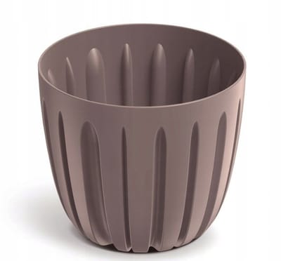 Prosperplast Wario - Bloempot - Geribbeld - Bruin Marsala - 16,8 cm
