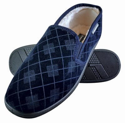 DUNLOP - HEREN PLUSH VACHT VOERD GEHEUGEN SCHOENEN RUITEN PATROON MOCCASINSLOPPERS MET HARTEN ZOOL