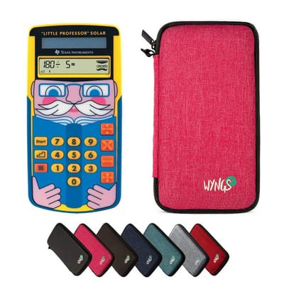 TI-Little Professor incl. WYNGS Beschermhoes Roze - Interactieve Rekentrainer - Basis Pakket