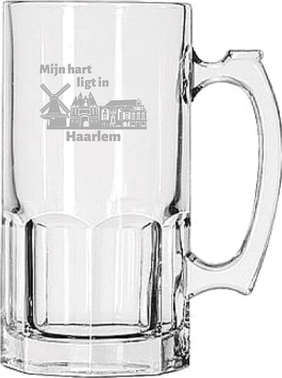 Gegraveerde Bierpul 1ltr Haarlem