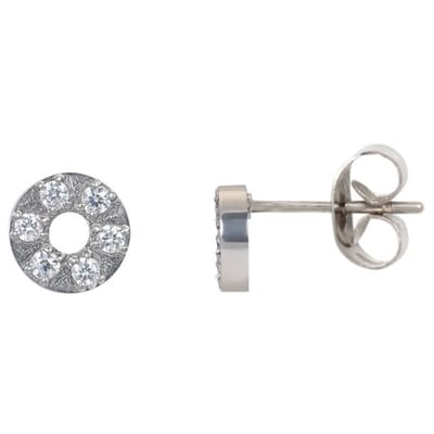 iXXXi Oorbellen Circle Stone 6 mm Zilver
