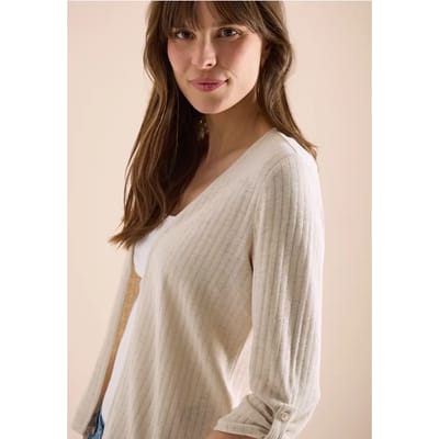 Vest met 3/4 mouwen in een gebreide look