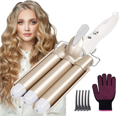 Drievoudige Krultang met 25MM Golfijzer - Snel Verwarmende Styling Tool voor Lang Haar