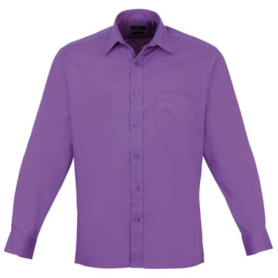 Premier Heren Premier Poplin Formeel Overhemd Met Lange Mouwen (Rijke Violet)