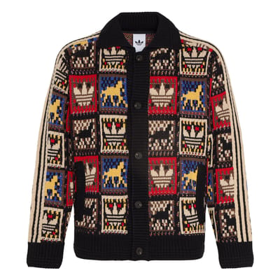 Adidas Originals FW25 Crafted Jas Trui Jaar van het Konijn Limited CNY Nieuwjaarseditie Sport Losvallende Pasvorm Lange Mouw Gebreide Top Unisex tops KR2801 4XL beige