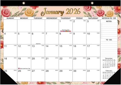 Kalender met cartoonprint, 30 x 43 cm, wandkalender voor 18 maanden, van januari 2026 tot juni 2027, geschikt voor school, thuis of op kantoor (patroon A).
